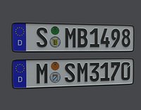 License Plate Germany EU