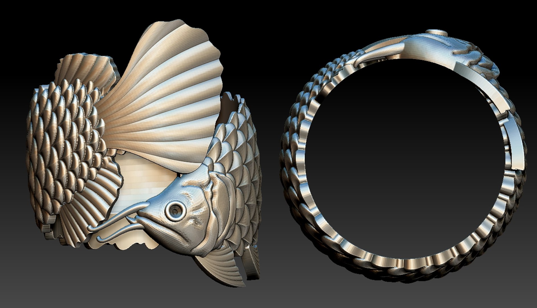 3D Model Fish Print Ring - TurboSquid 1523382