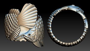 3D model fish print ring