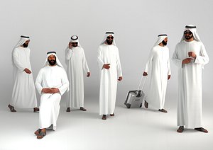 3d arab man traditional dubai