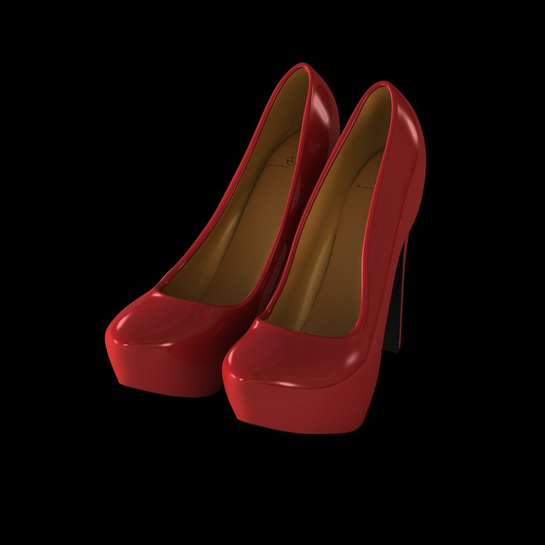3ds max shoes red leather pumps