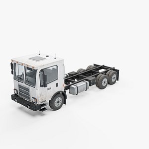 3D model Municipal Truck Cab and Chassis with Detailed Interior