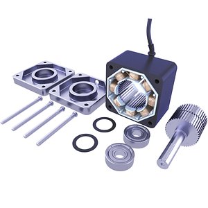 3D Complete Disassembly Stepper Motor Parts 135 model