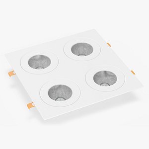 Square Surface Mount 4 Light Luminaire White
