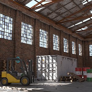 3D Abandoned Warehouse UHD PBR model