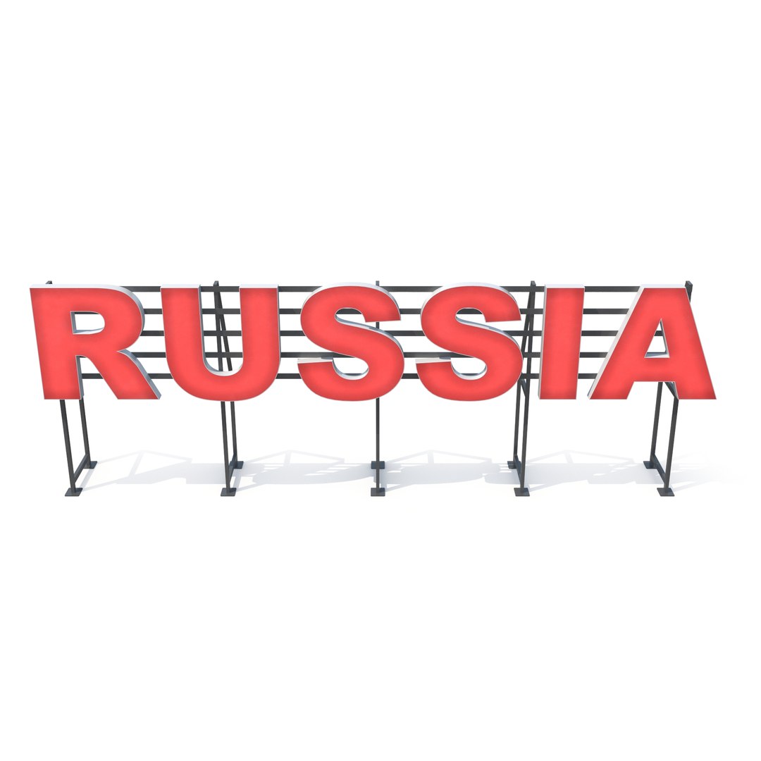 3D country sign russia - TurboSquid 1804946