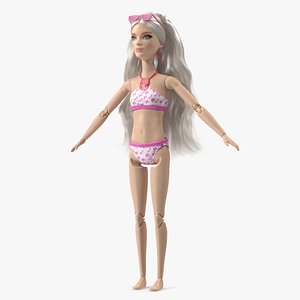 3D Barbie Doll Swimsuit Rigged