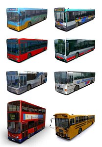 3d model buses school bus