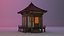 Templo Budista Japonês Construir Casa Modelo 3D de baixo polígono