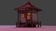 Templo Budista Japonês Construir Casa Modelo 3D de baixo polígono