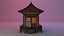 Templo Budista Japonês Construir Casa Modelo 3D de baixo polígono