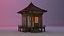 Templo Budista Japonês Construir Casa Modelo 3D de baixo polígono