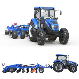 Tractor Mounted Star Wheel Cultivator 3D