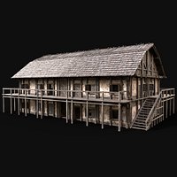 TAVERN ENTERABLE MEDIEVAL HOUSE INN HUT FARM COTTAGE WOODEN AAA