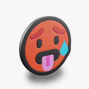 Hot Face - Emoji Coin 3D model