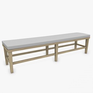 3D Bench with Cushion Low-poly PBR