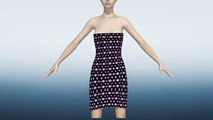 Model of a woman in a dress of starlight