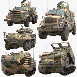 American wheeled and tracked military vehicles 5 in 1 PBR
