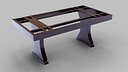 Wooden Dining Table 3D Model with Detailed Textures and PBR Materials
