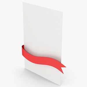 Letter And Red Ribbon Banner 3D model