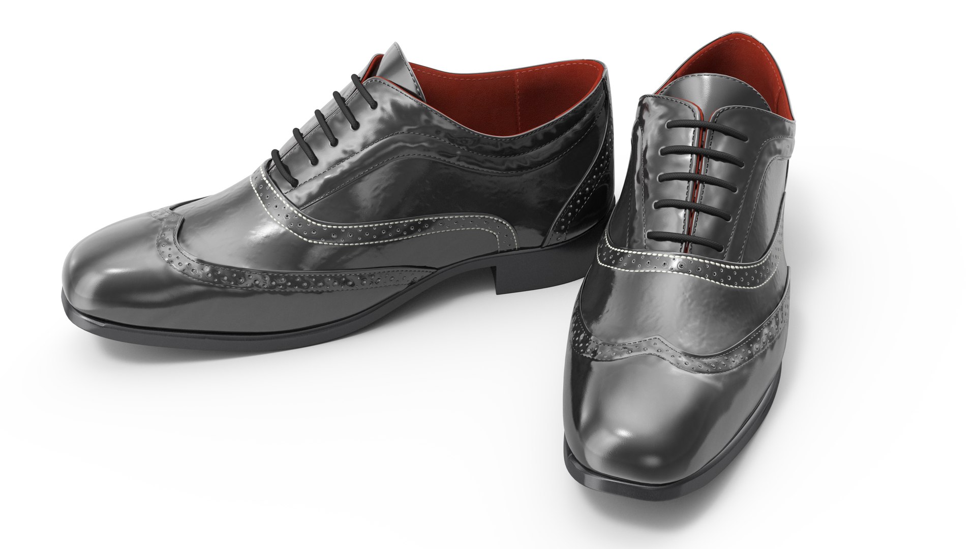 Classic Mens Dress Shoes 3D model preview