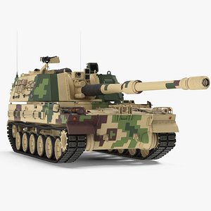 Self Propelled Howitzer K9 Thunder Rigged for Cinema 4D