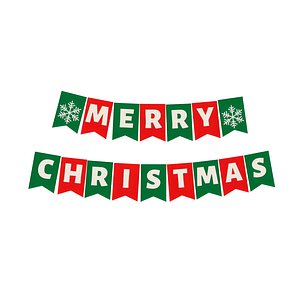 3D Wreath Merry Christmas - Guirnalda Feliz Navidad - Low poly