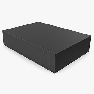 Cardboard box black 04 3D