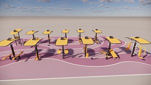 3D solar-powered fitness equipment-A8