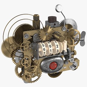 3D clockwork gear counter mechanism