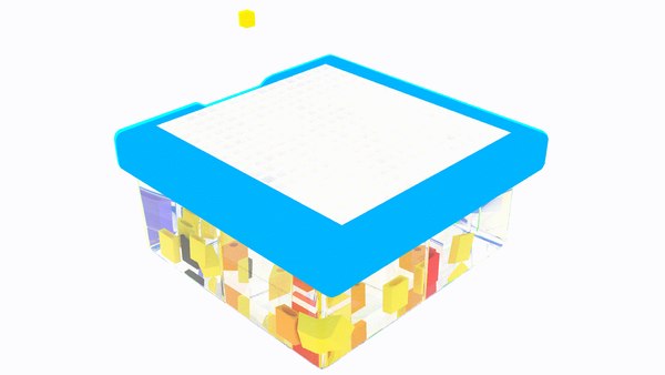 3D puzzle pegboard squares triangles model