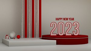 3D model New Year Product Advertising Display Podium