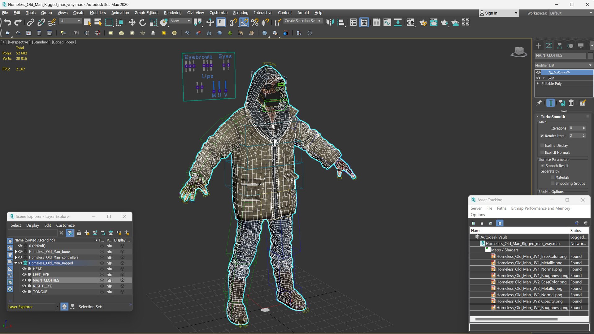 Homeless Old Man Rigged 3D - TurboSquid 2283353