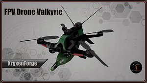 3D FPV Drone Valkyrie  Military Game Ready