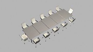 3D chairs conference table