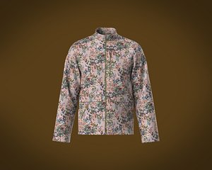 3D Mens jacquard fabric jacket with zipper detailing