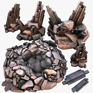 Silver Ore Minerals Mine Resource Pack 3D