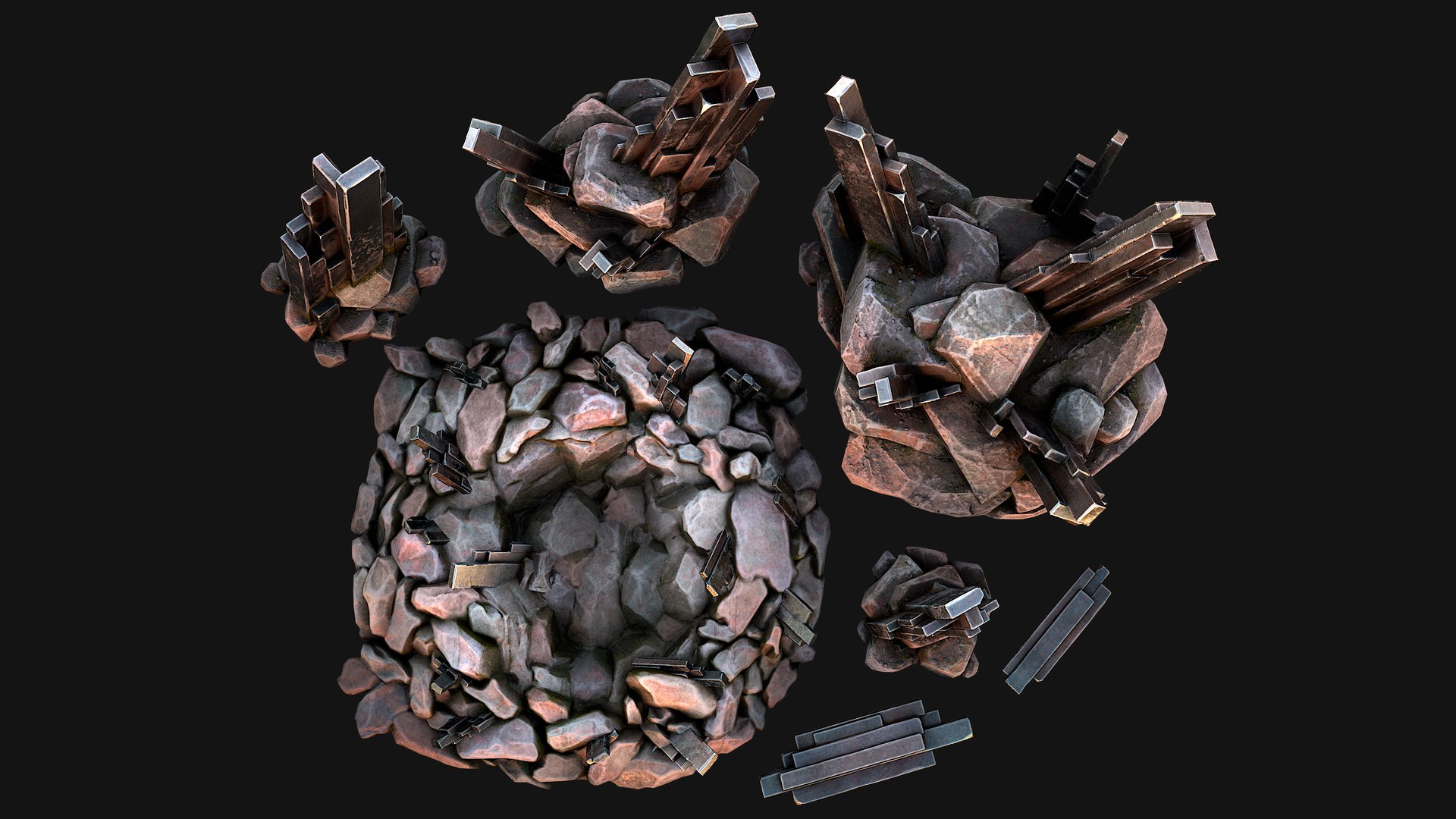 Silver Ore Minerals Mine Resource Pack 3D - TurboSquid 2296589