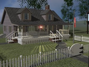 3ds max southern ranch house