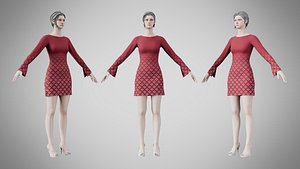 3D Dress 51 Claret model