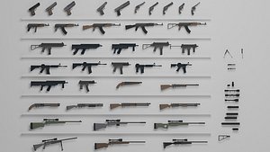 guns pack wenapons 3D model