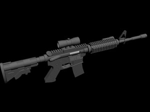 m4a1 acog 3d model