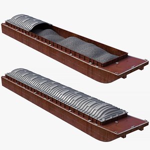 Hopper Barge with Crushed stone model