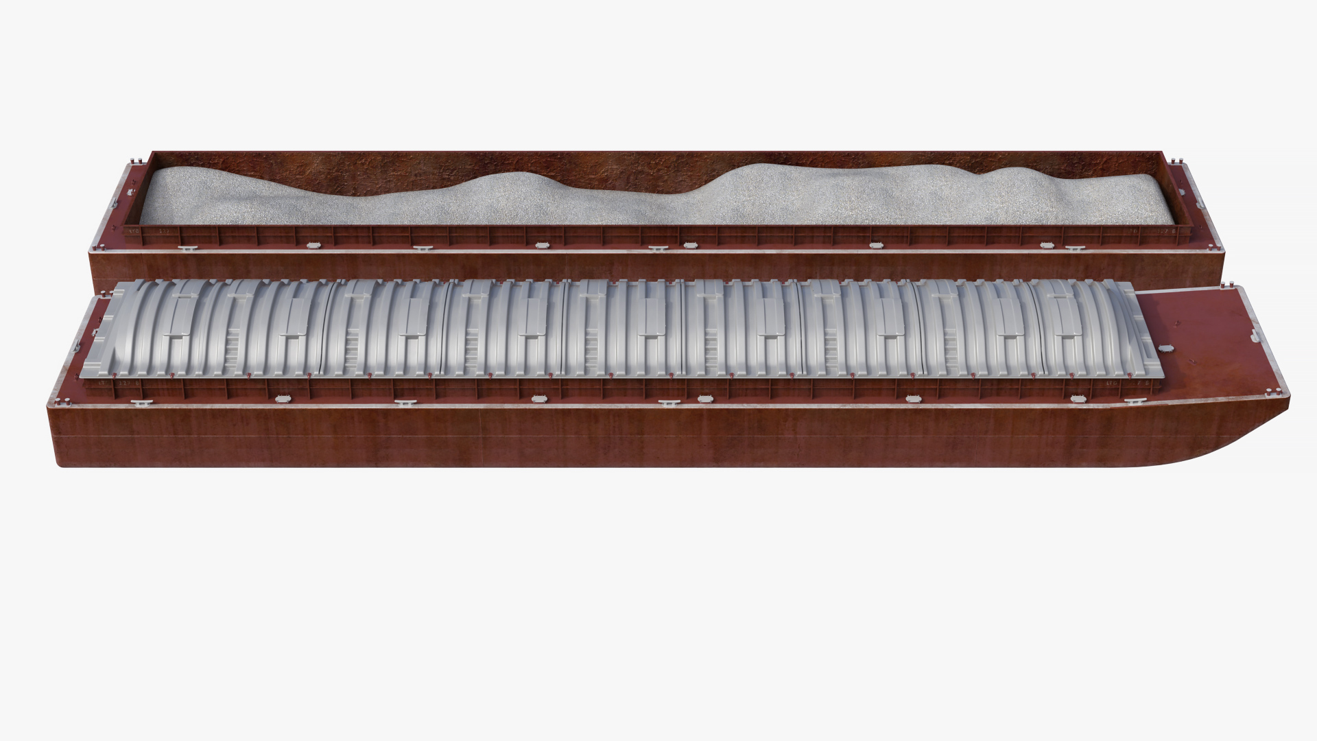 Hopper Barge With Crushed Stone Model TurboSquid 2293556