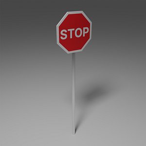 3D model Stop sign