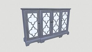 Four 4  door Accent Cabinet Grey 3D model