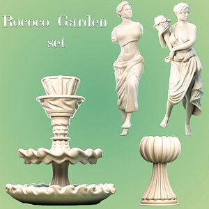 3D Rococo garden set