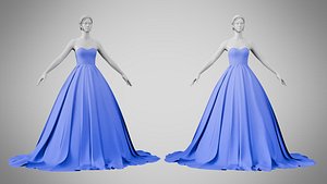 3D model Dress 47 Very Light Blue