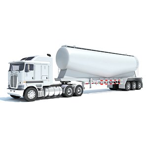 Truck with Tank Trailer 3D model