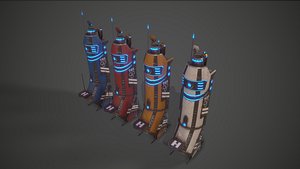 sci-fi building 3D model